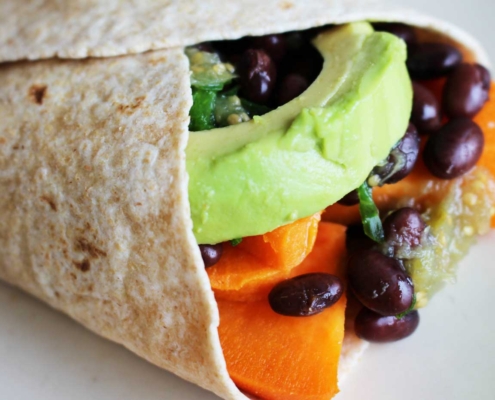 yam and avocado burrito